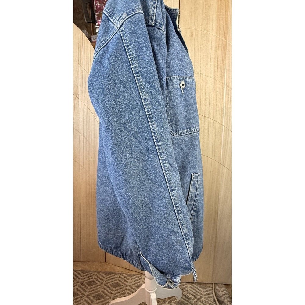 Old Navy Dungarees Womens Large Sherpa Lined Denim‎ Jacket Corduroy Collar - Picture 8 of 10